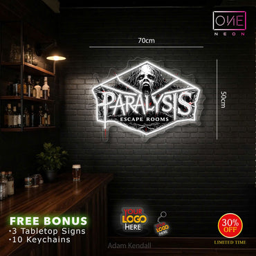 Horror has evolved+ Paralysis escape room ( 2 signs)| Led Neon Sign