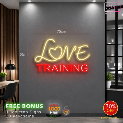 Love training| LED Neon Sign (1 indoor + 1 outdoor sign)