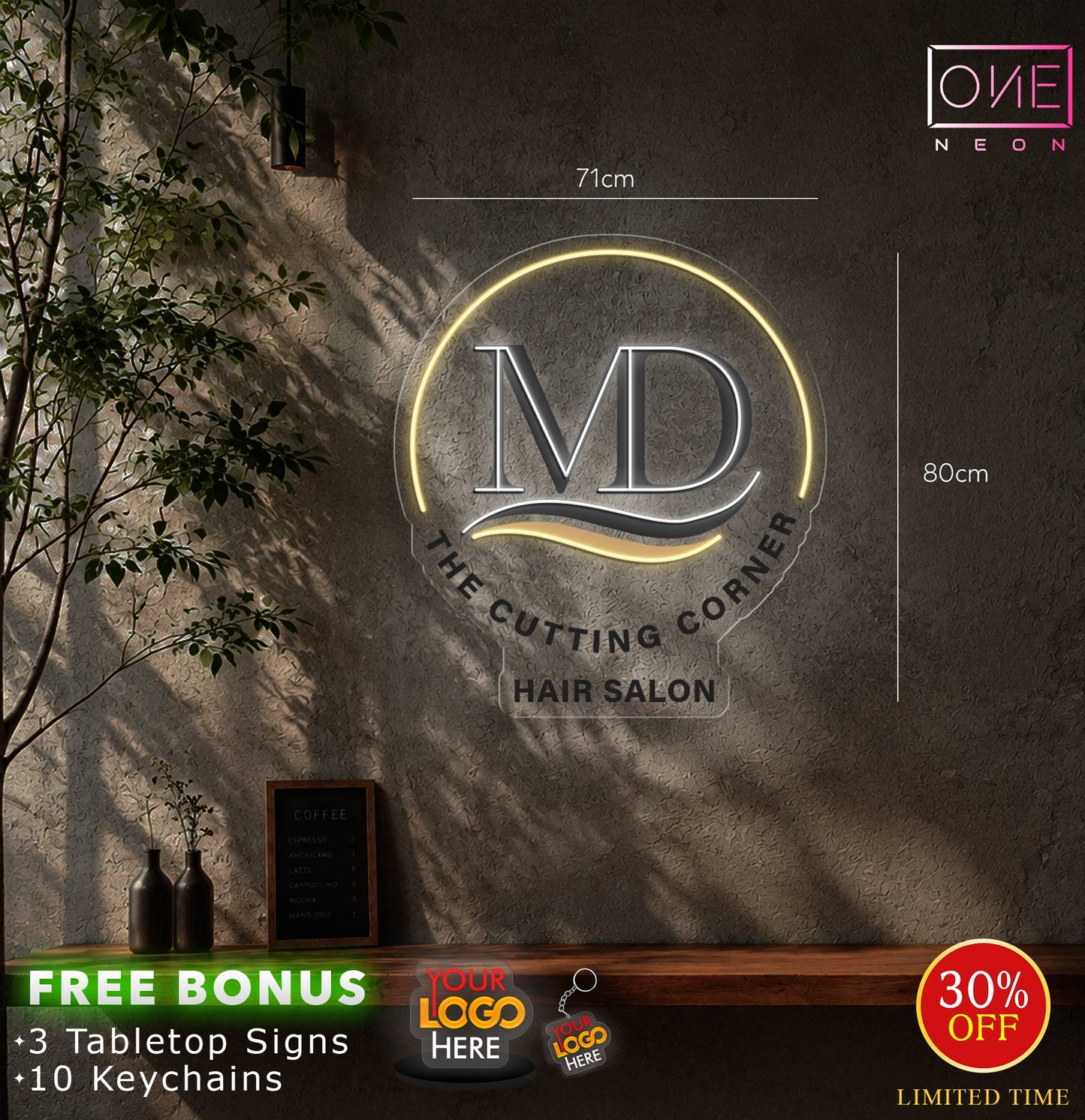 MD Hair Salon | LED Neon Sign