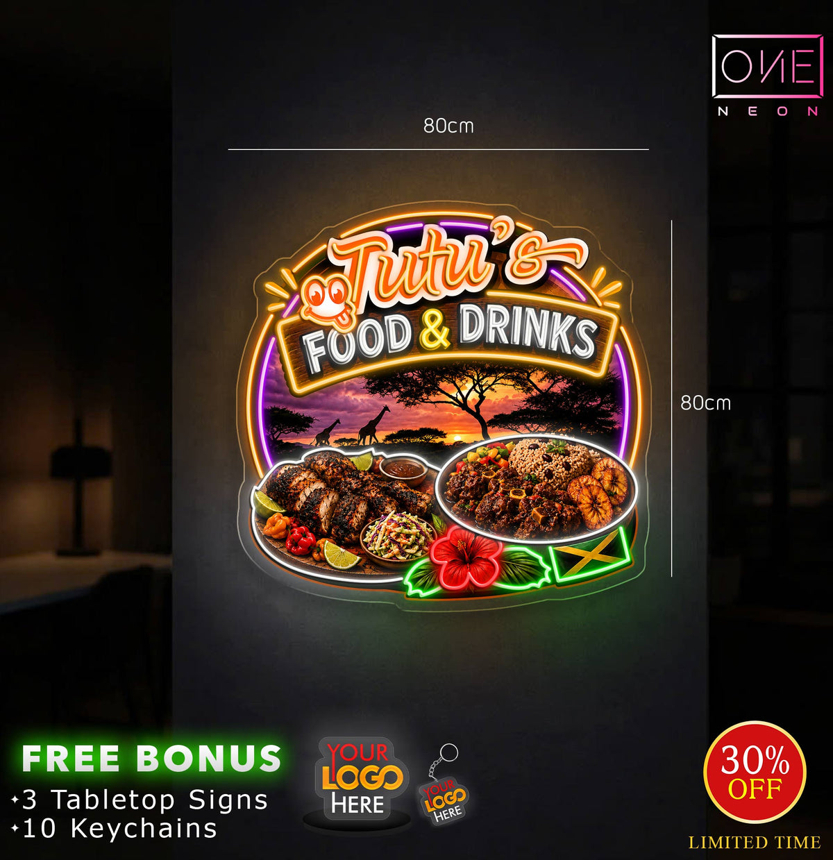 TUTU’S FOOD & DRINKS | LED Neon Sign