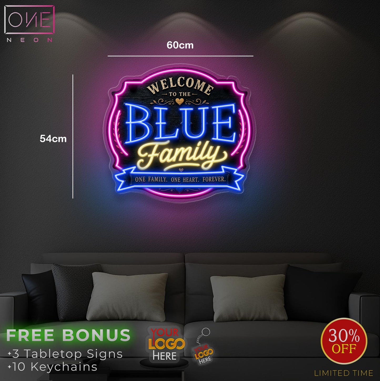 BLUE FAMILY | LED Neon Sign