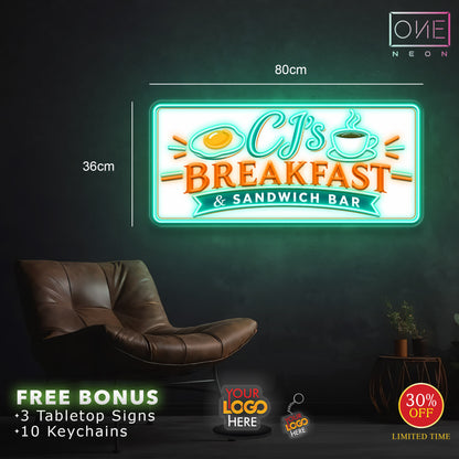 CJ'S BREAKFAST & SANDWICH BAR | LED Neon Sign