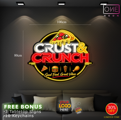 CRUST & CRUNCH   | LED Neon Sign ( 1 LED NEON SIGN WATERPROOF + 1 DOUBLE SIDED)