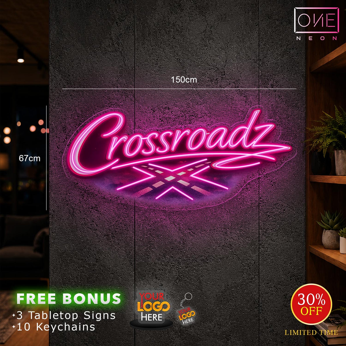 Crossroadz | LED Neon Sign( rgb light )