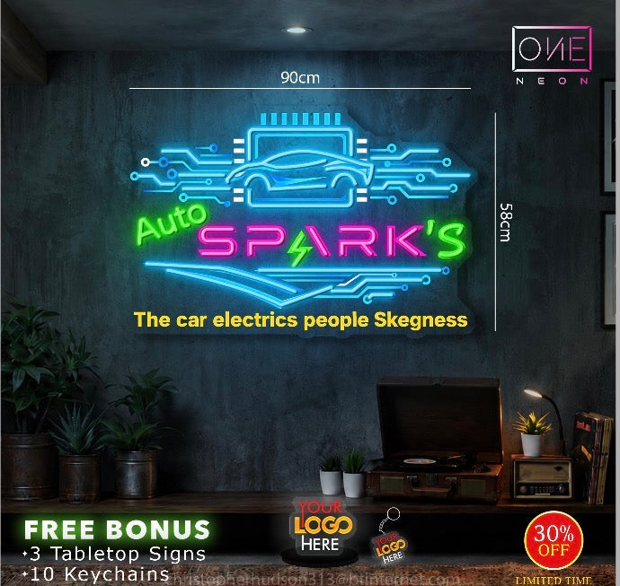 Auto spark’s  | LED Neon Sign ( waterproof)