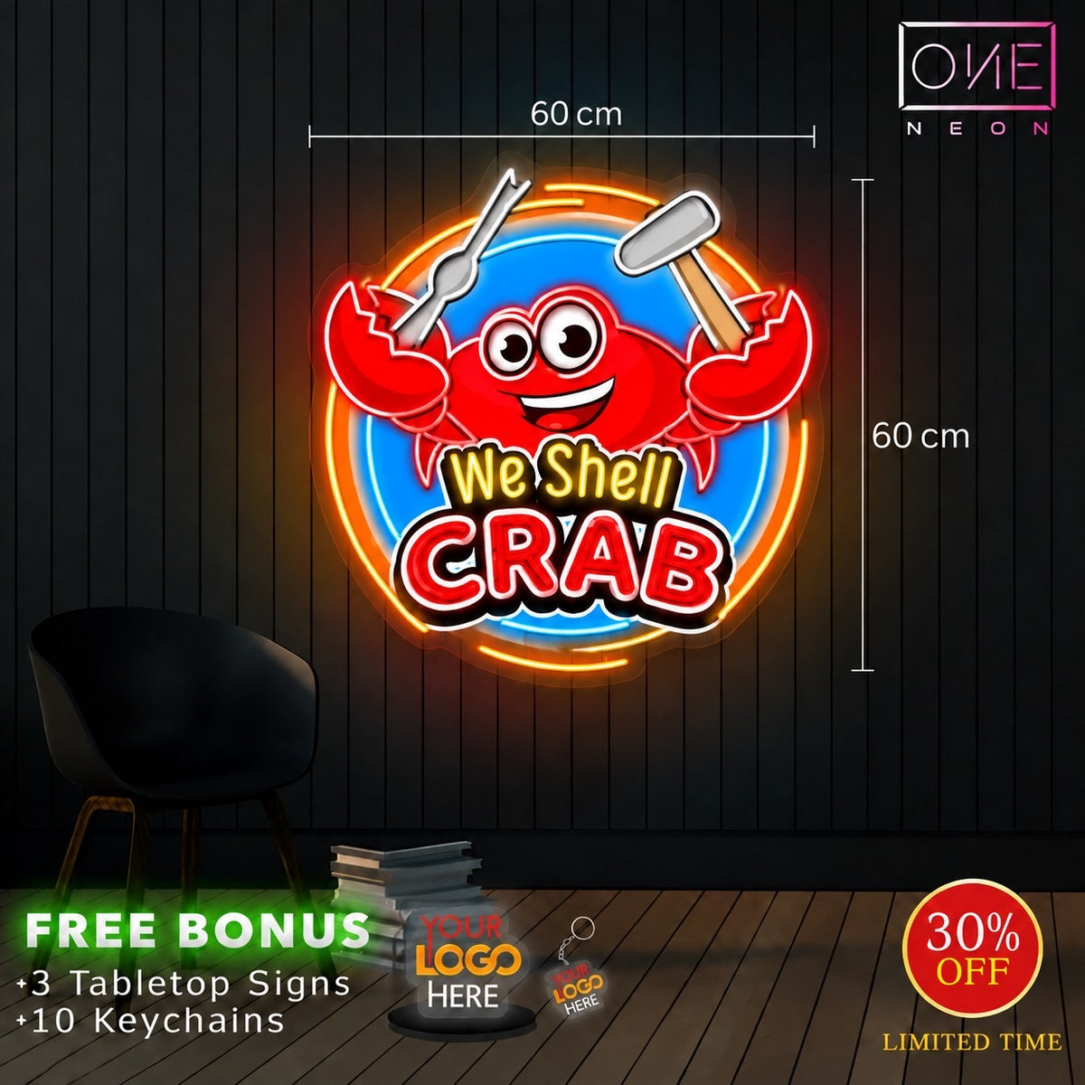 WE SHELL CRAB| LED Neon Sign