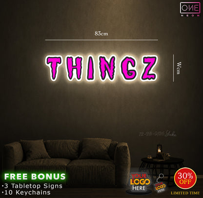 Thingz that make noize | LED Neon Sign (waterproof backlit)