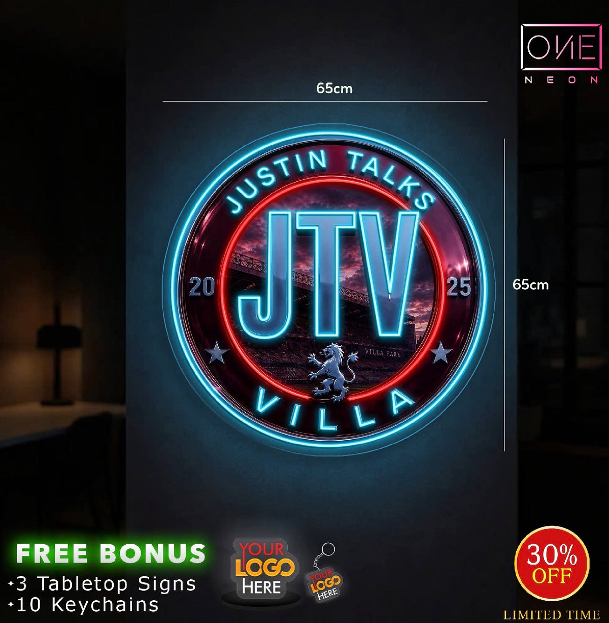 TP & JTV | LED Neon Sign (2 signs+70 keychians+11 tabletops)