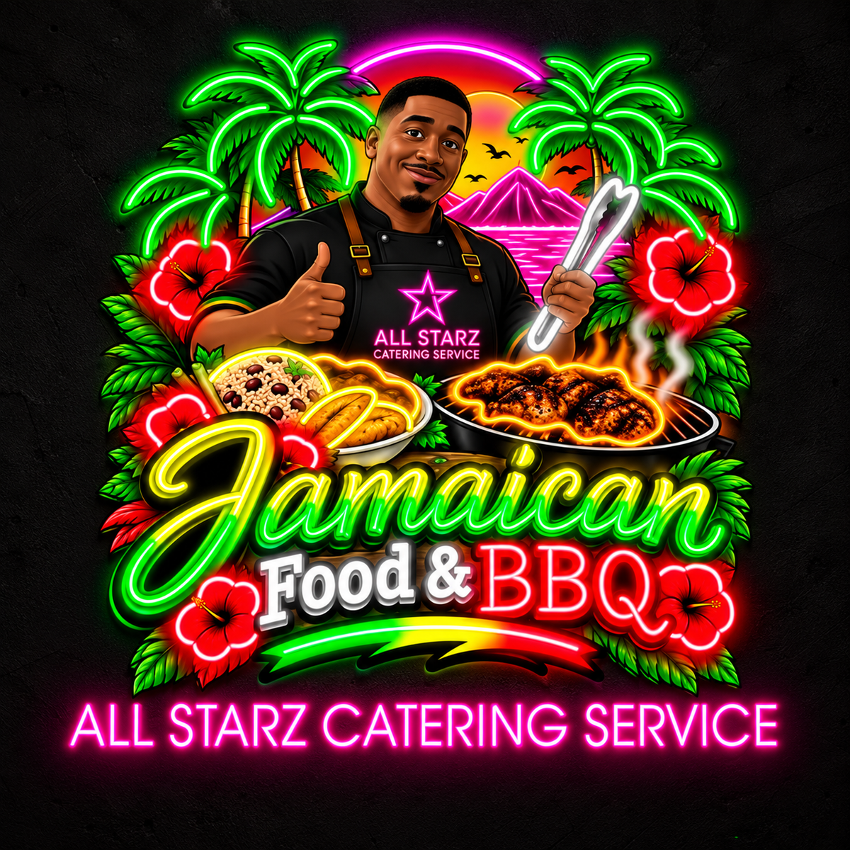 Jamaican Food & BBQ | LED Neon Sign