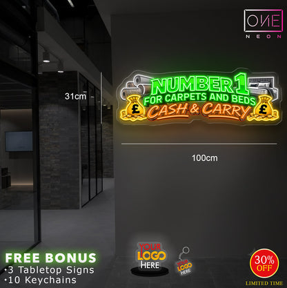 Number 1 for carpets and beds | LED neon sign