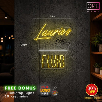 LAURIES_FLUID | 2 Signs (1 indoor + 1 waterproof)