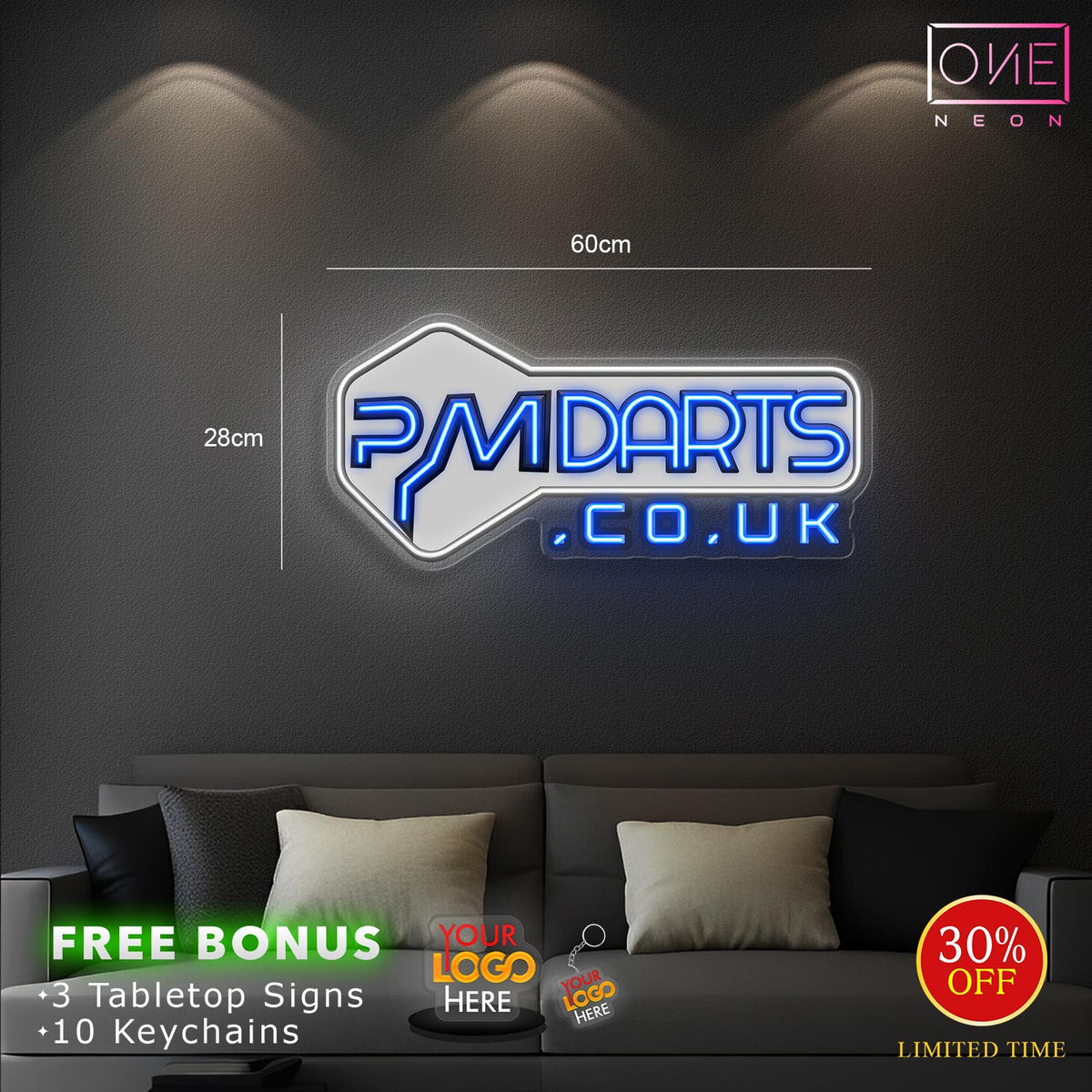 PM DARTS | LED Neon Sign (RGB light)