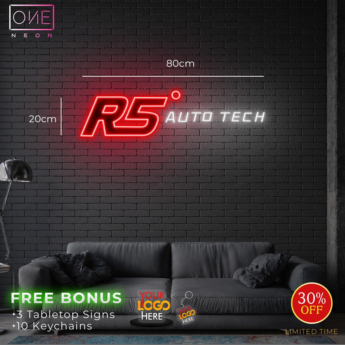 R5 AUTO TECH | LED Neon Sign (2 Signs)