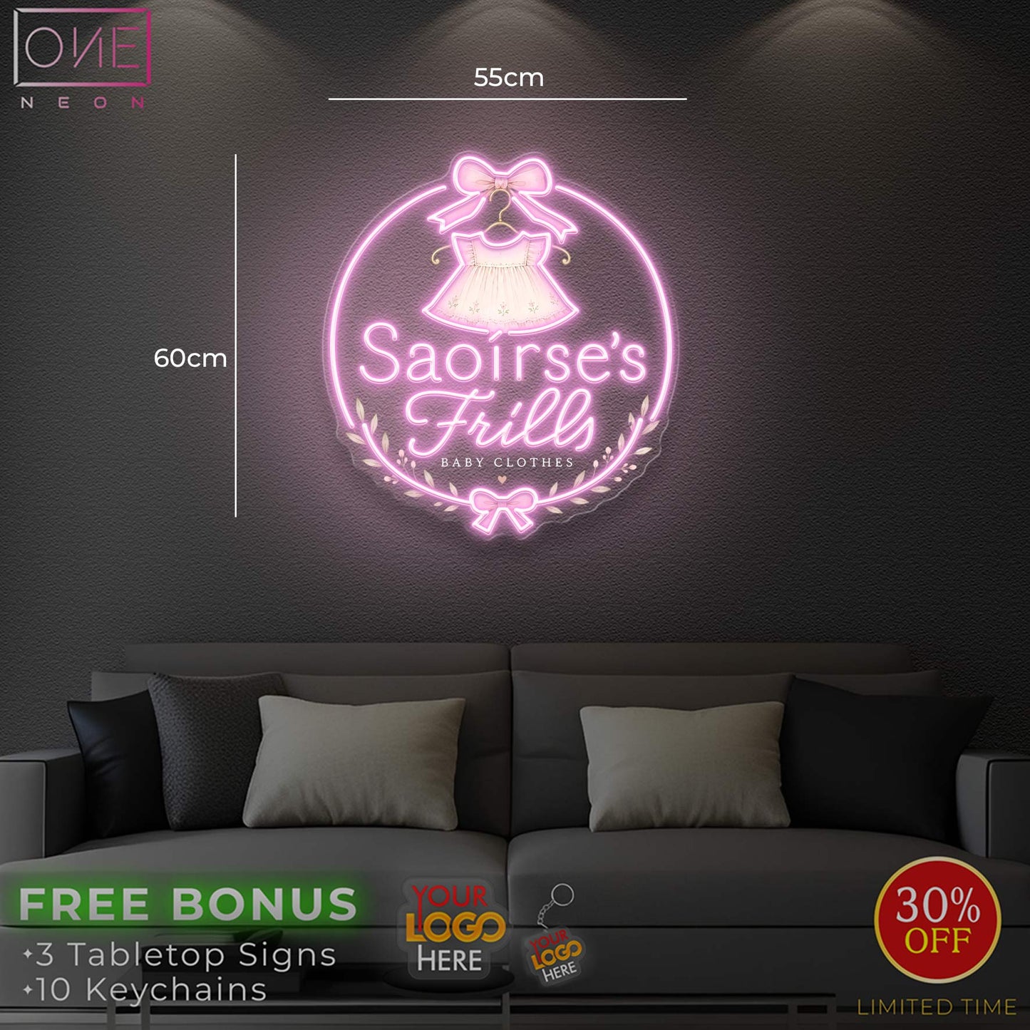 Saoirse's Frills | LED Neon Sign