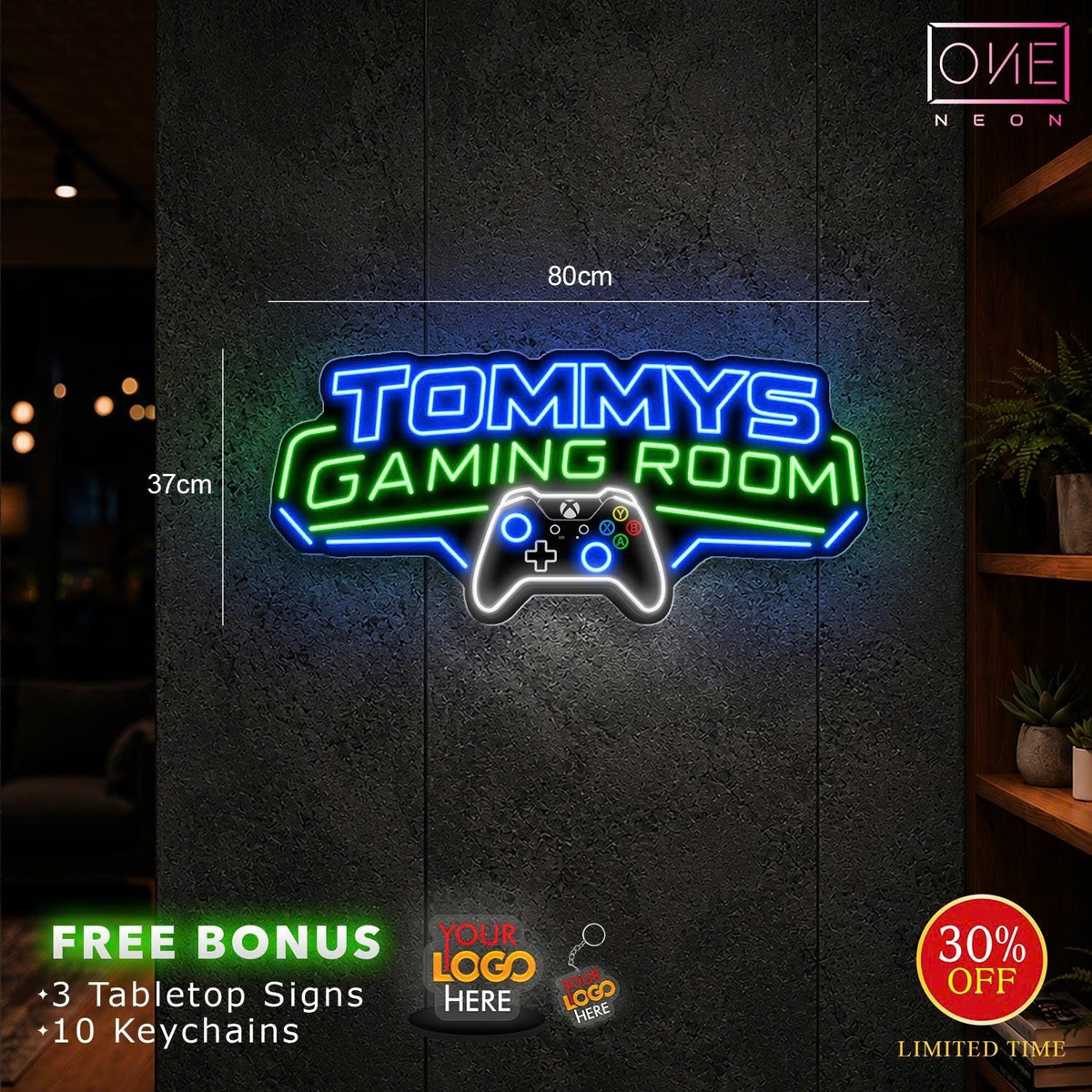 TOMMYS GAMING ROOM  | LED Neon Sign