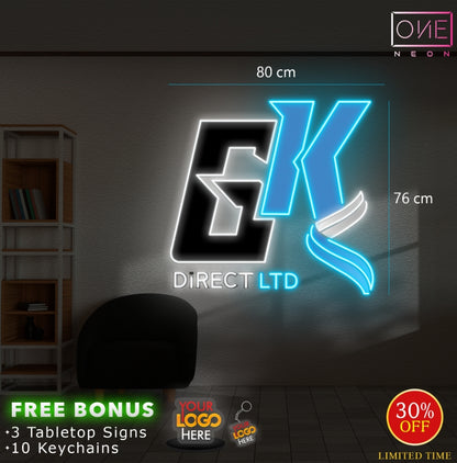 GK Direct LTD| LED Neon Sign (1 sign + 100 keychains + 10 tabletop signs)