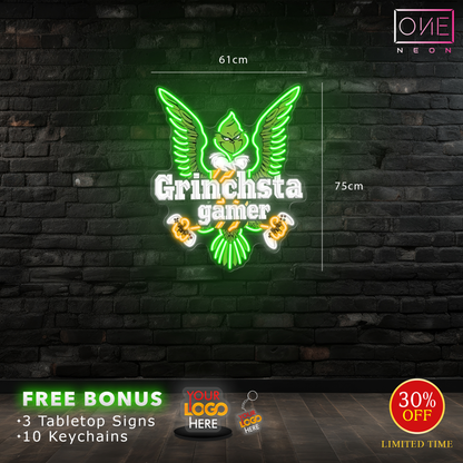 Grinchsta Gamer | Led Neon Sign