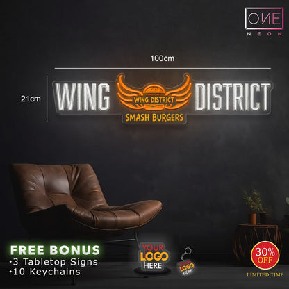 WING DISTRICT| LED Neon Sign (2 signs)