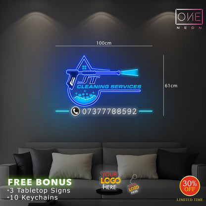 JT Cleaning Services | LED Neon Sign