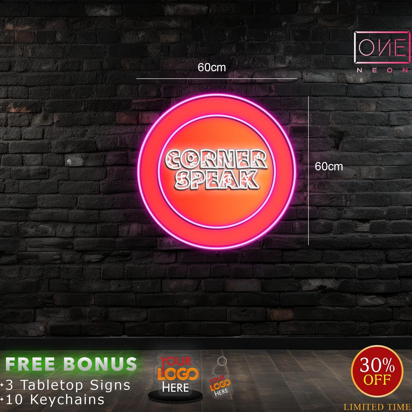 CORNER SPEAK | LED Neon Sign (2 signs)
