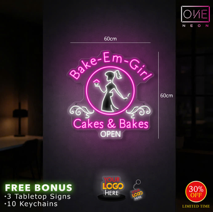 Bake em girl | LED Neon Sign