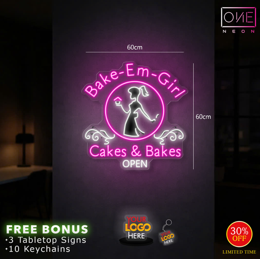 Bake em girl | LED Neon Sign