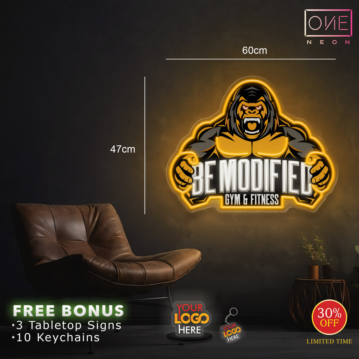 BE MODIFIED GYM & FITNESS | LED Neon Sign