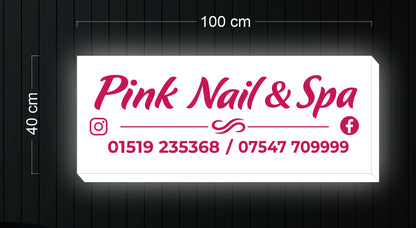 PINK NAIL AND SPA | LED Neon Sign (2 sided + waterproof option)