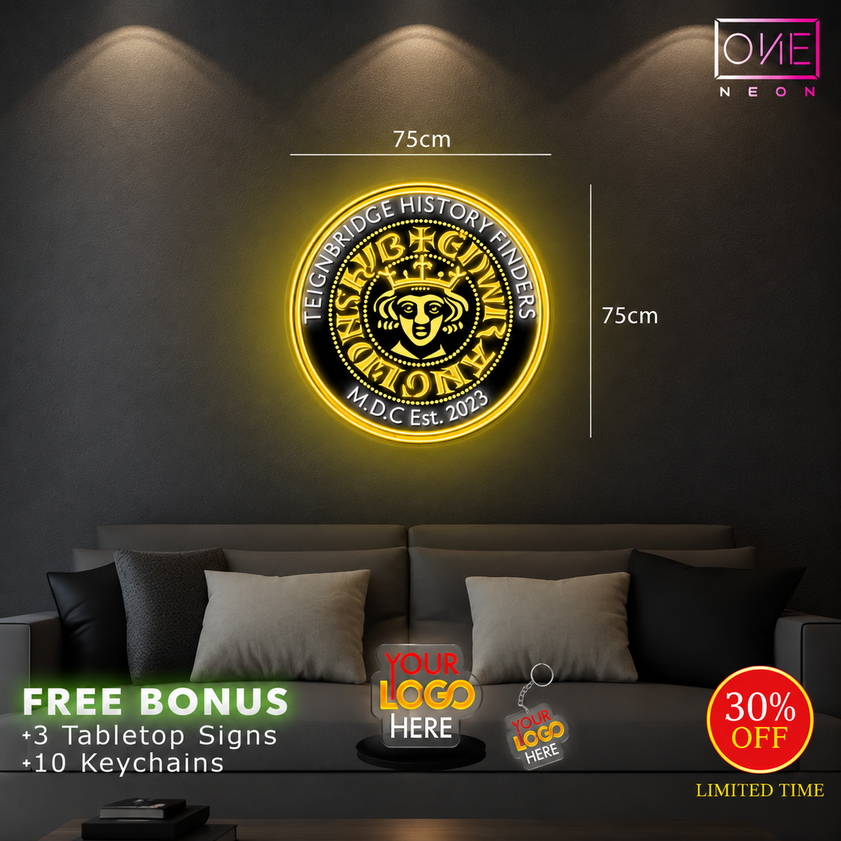Teignbridge history finders | LED Neon Sign (waterproof sign)