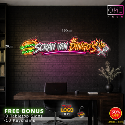 SCRAN VAN DINNGO'S| LED Neon Sign (waterproof)