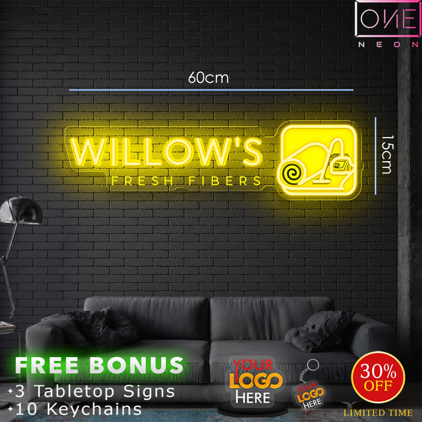 Willow's Fresh Fibers| LED Neon Sign