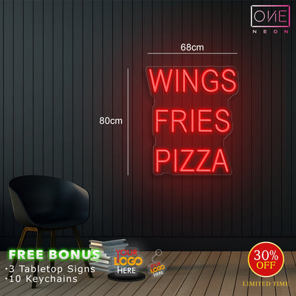 Wings / Fries / Pizza sign | Led Neon Sign
