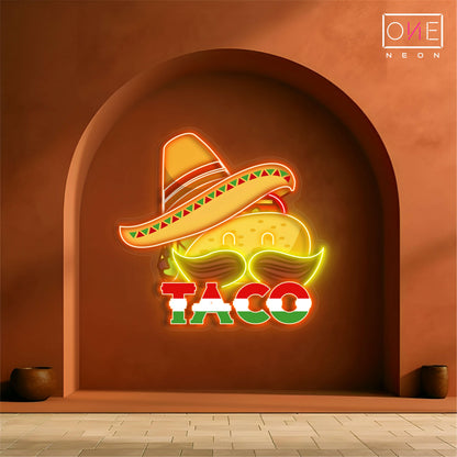Mexican Hat Taco Artwork Led Neon Sign