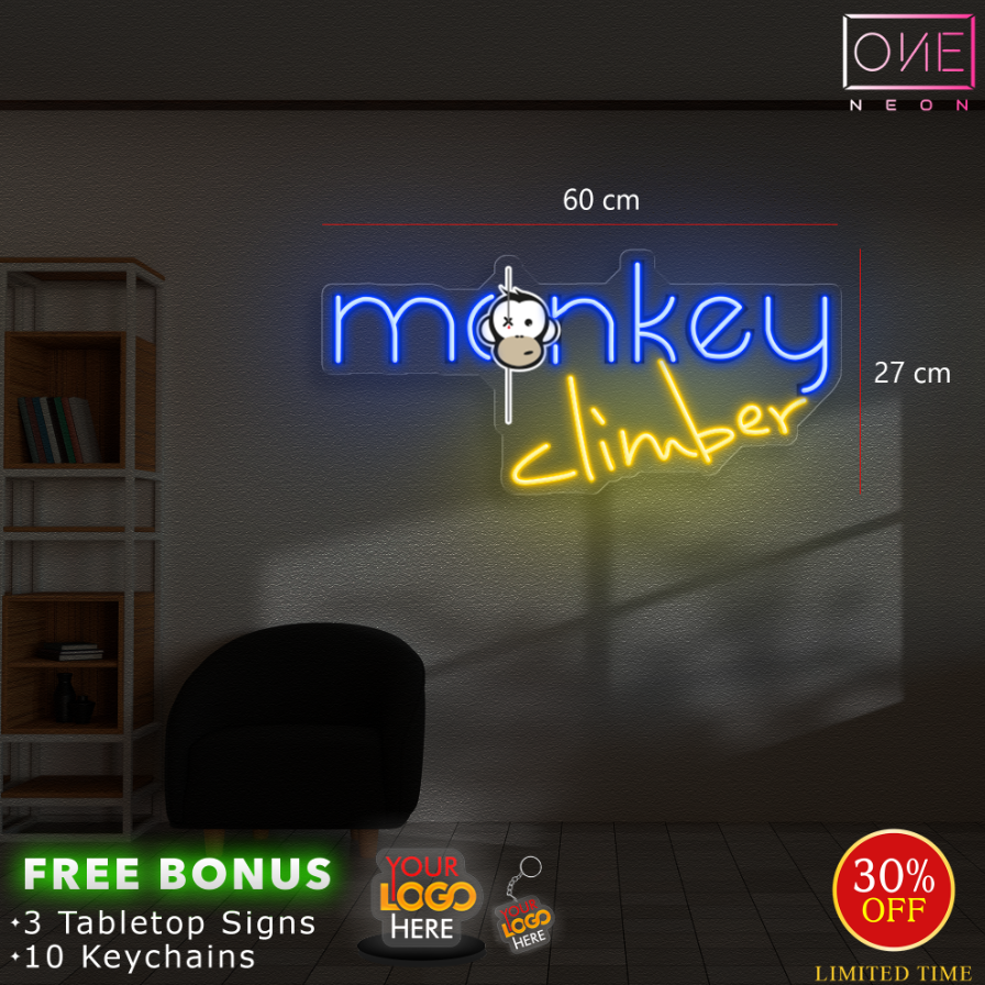 MONKEY CLIMBER 3 | LED Neon Sign (2 signs)