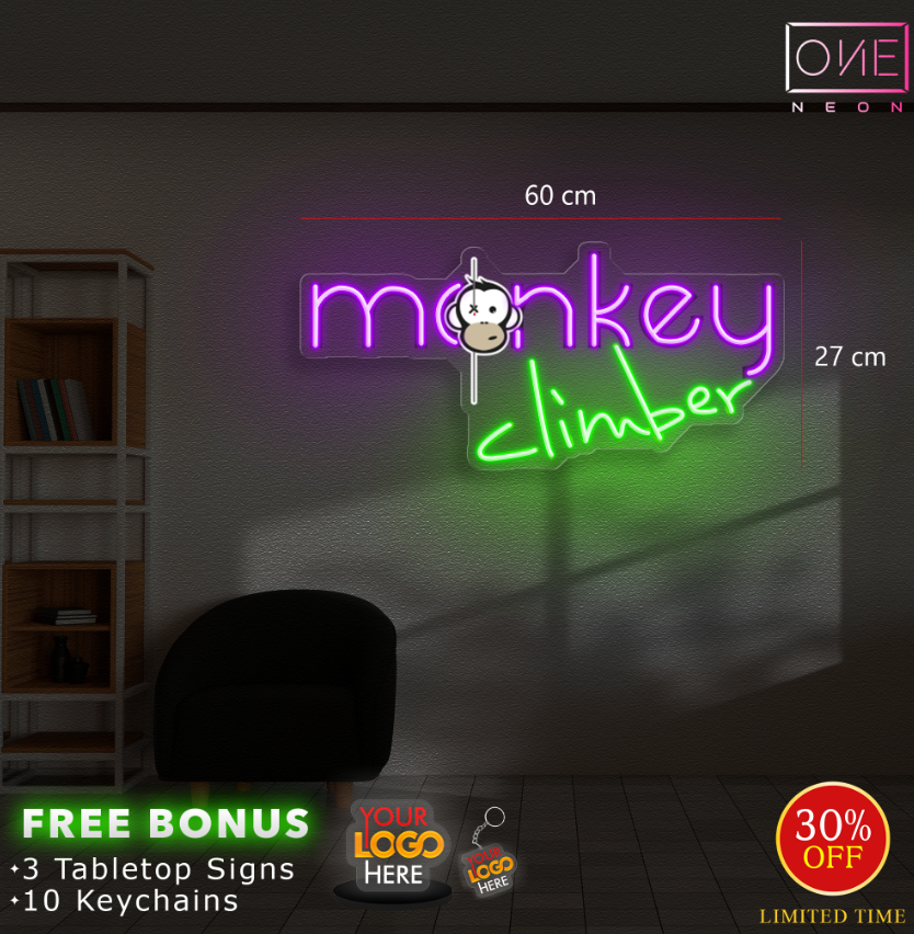 MONKEY CLIMBER 4 | LED Neon Sign