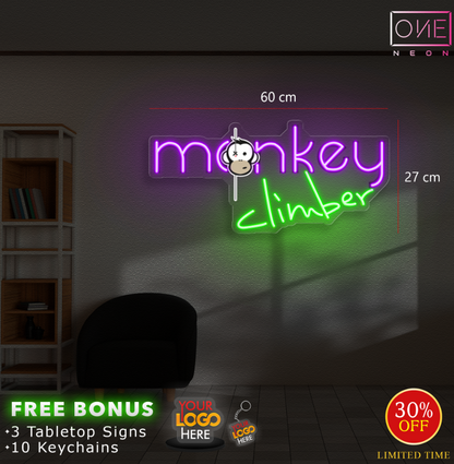 MONKEY CLIMBER 4 | LED Neon Sign