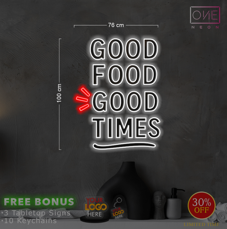 GOOD FOOD GOOD TIME | LED Neon Sign (4 Signs)