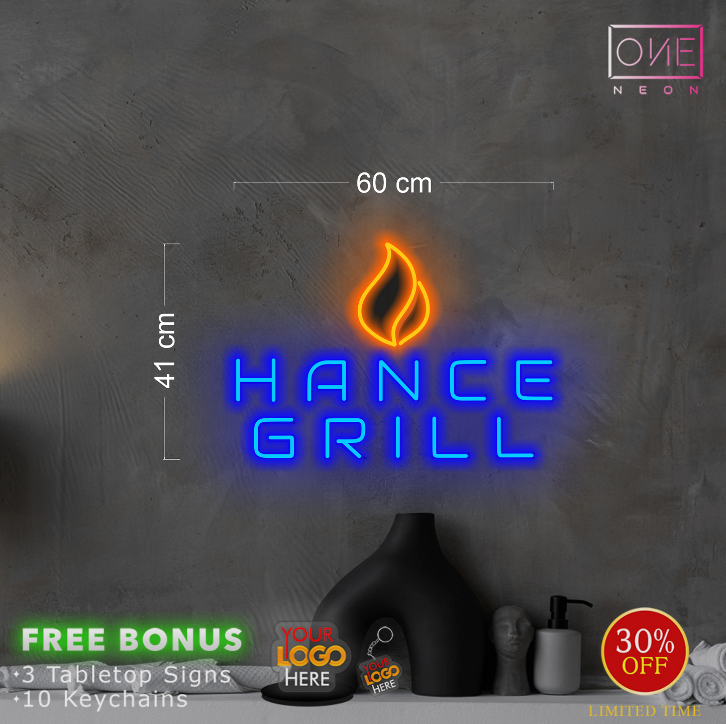 Hange Grill logo | Led Neon Sign
