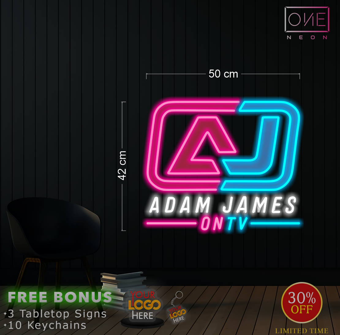 ADAM JAMES ON TV | LED Neon Sign