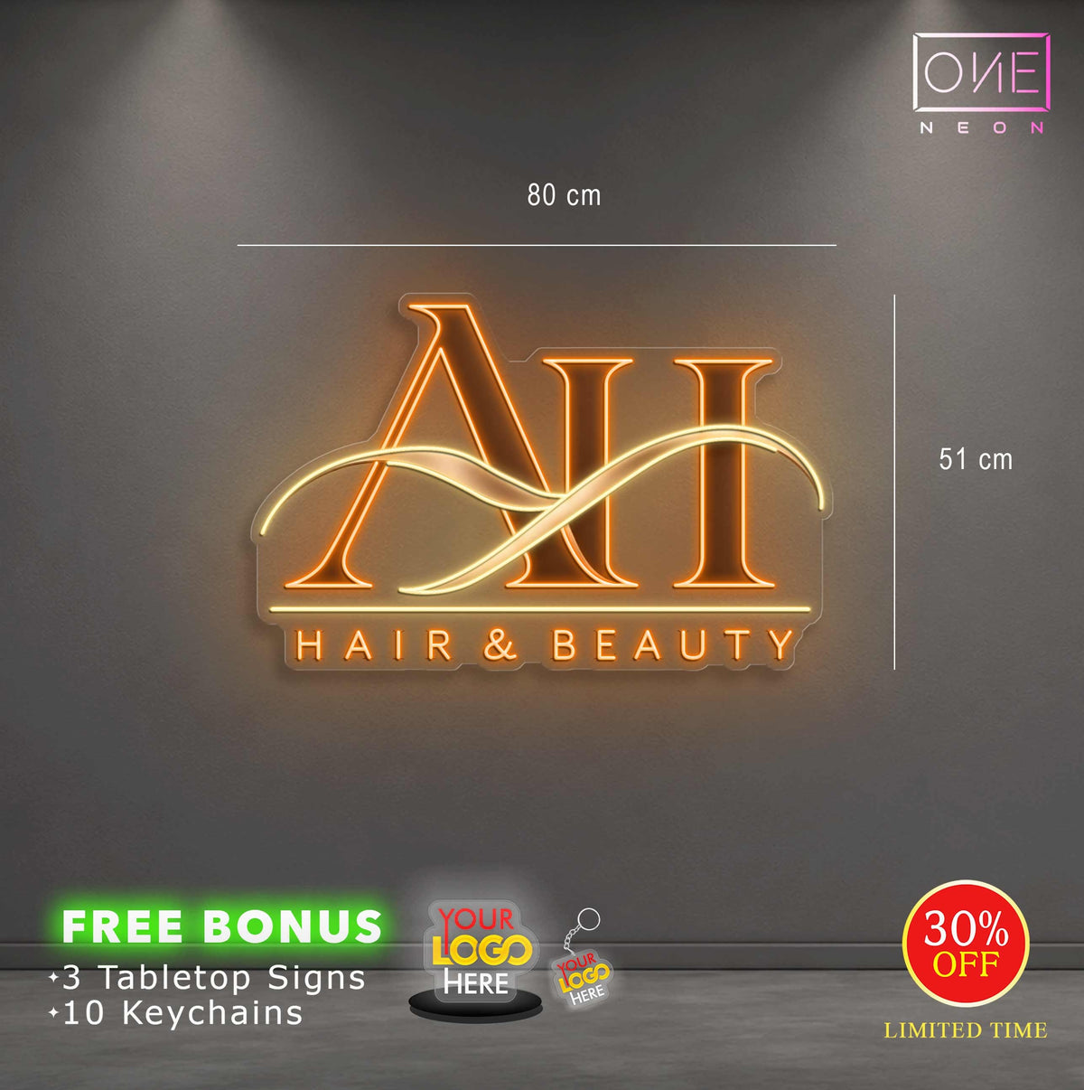 AH HAIR & BEAUTY | Led Neon Sign