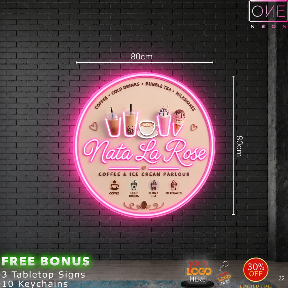 Nata la rose and Gracie Ann's | LED Neon Sign (2 signs)