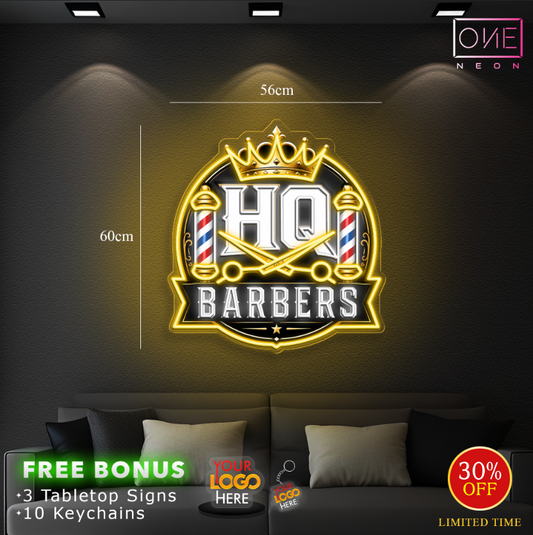 HQ BARBERS | LED Neon Sign