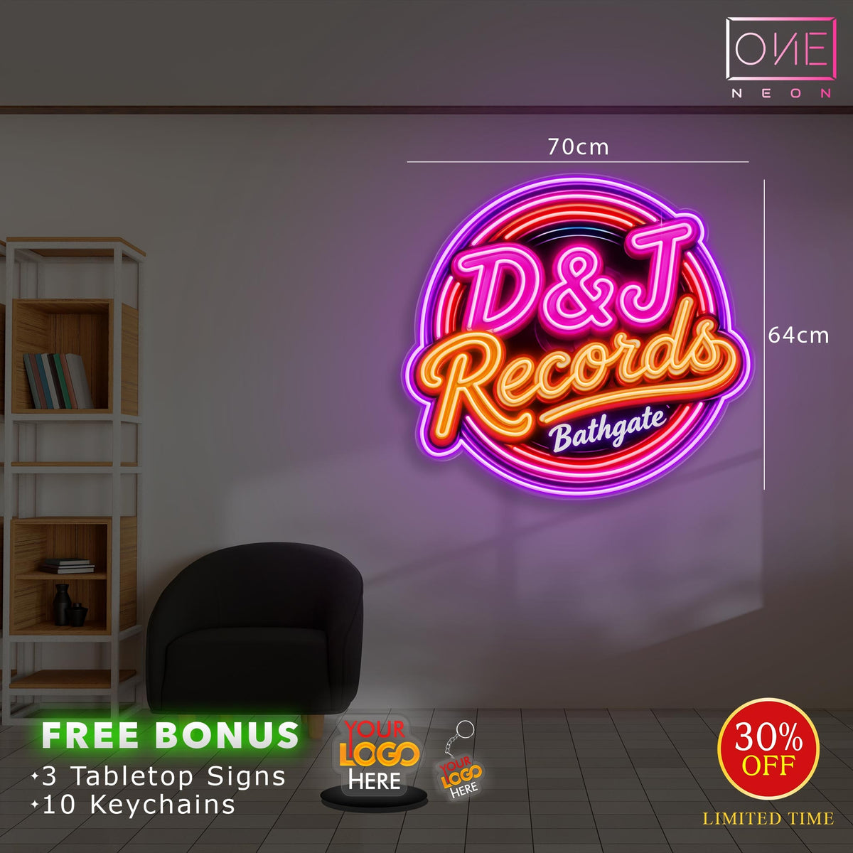 D&J RECORDS | LED Neon Sign