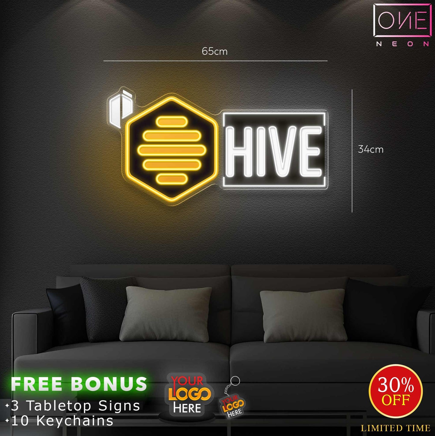 HIVE logo ( 2 signs) | Led Neon Sign