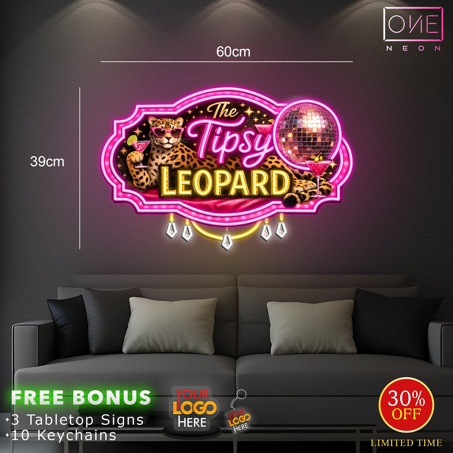 The Tipsy Leopard | Led Neon Sign