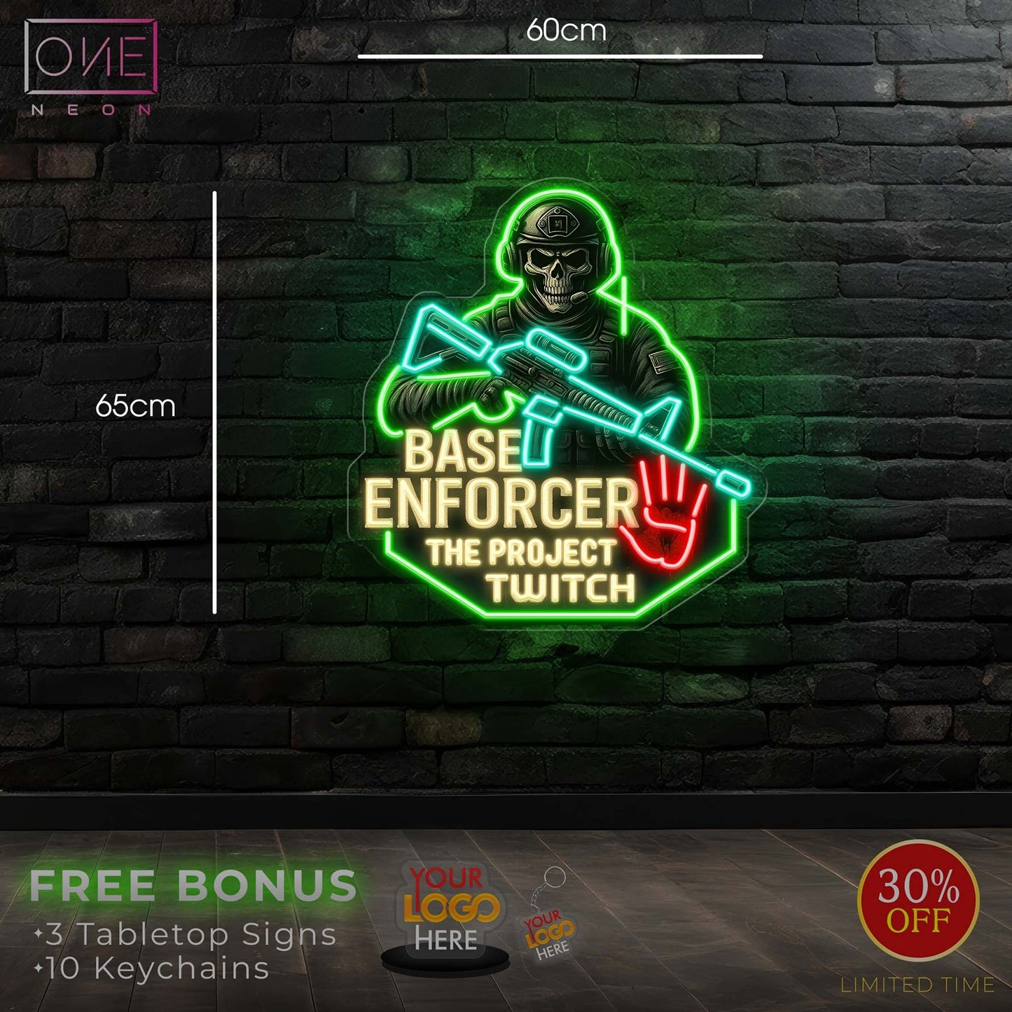 Base enforcer the project twitch | Led Neon Sign