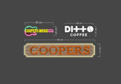 Coopers+ ditto coffee+ modulart+ tides out studios+ wollarty (6 signs) | Led Neon Sign
