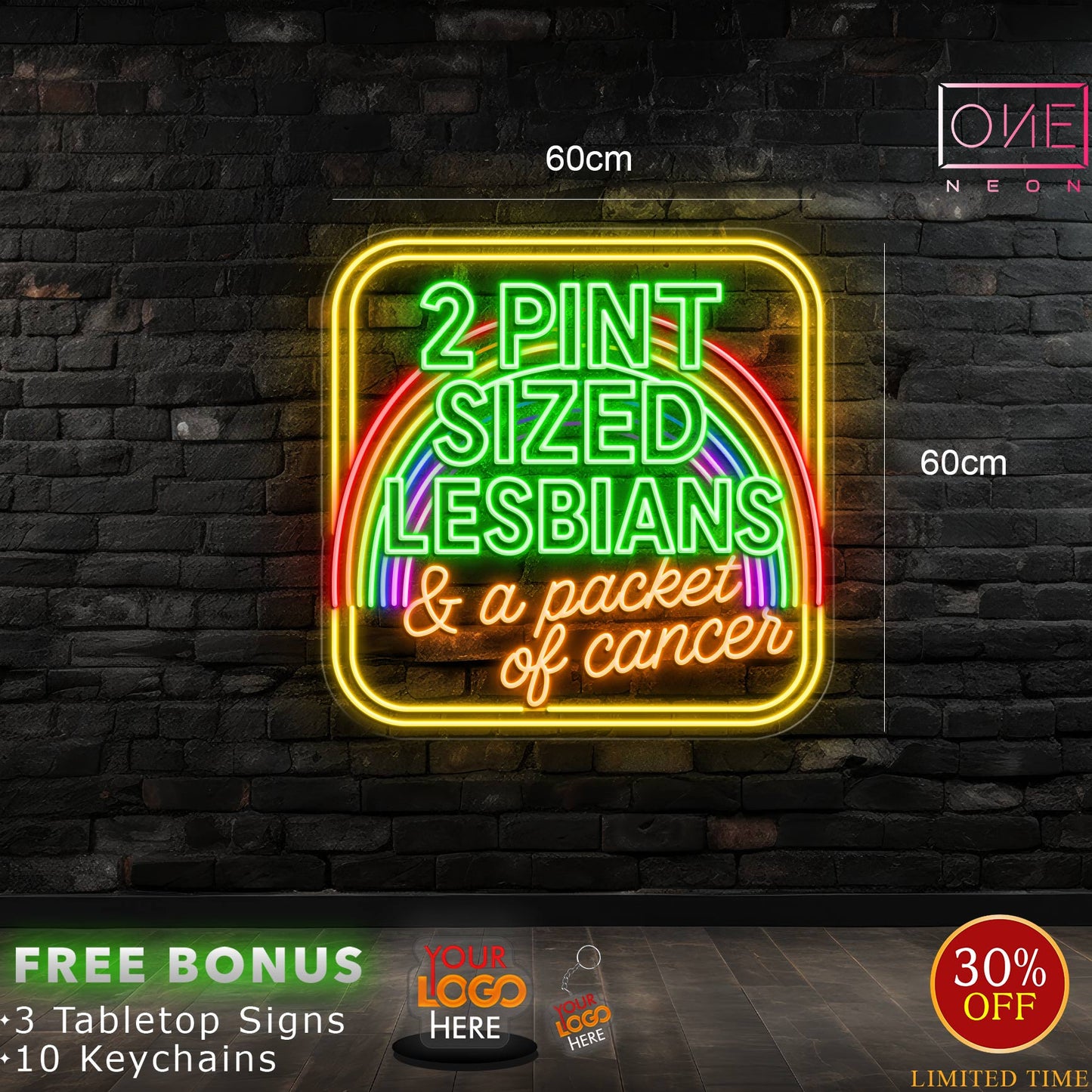 2 PINT SIZED LESBIANS | LED Neon Sign