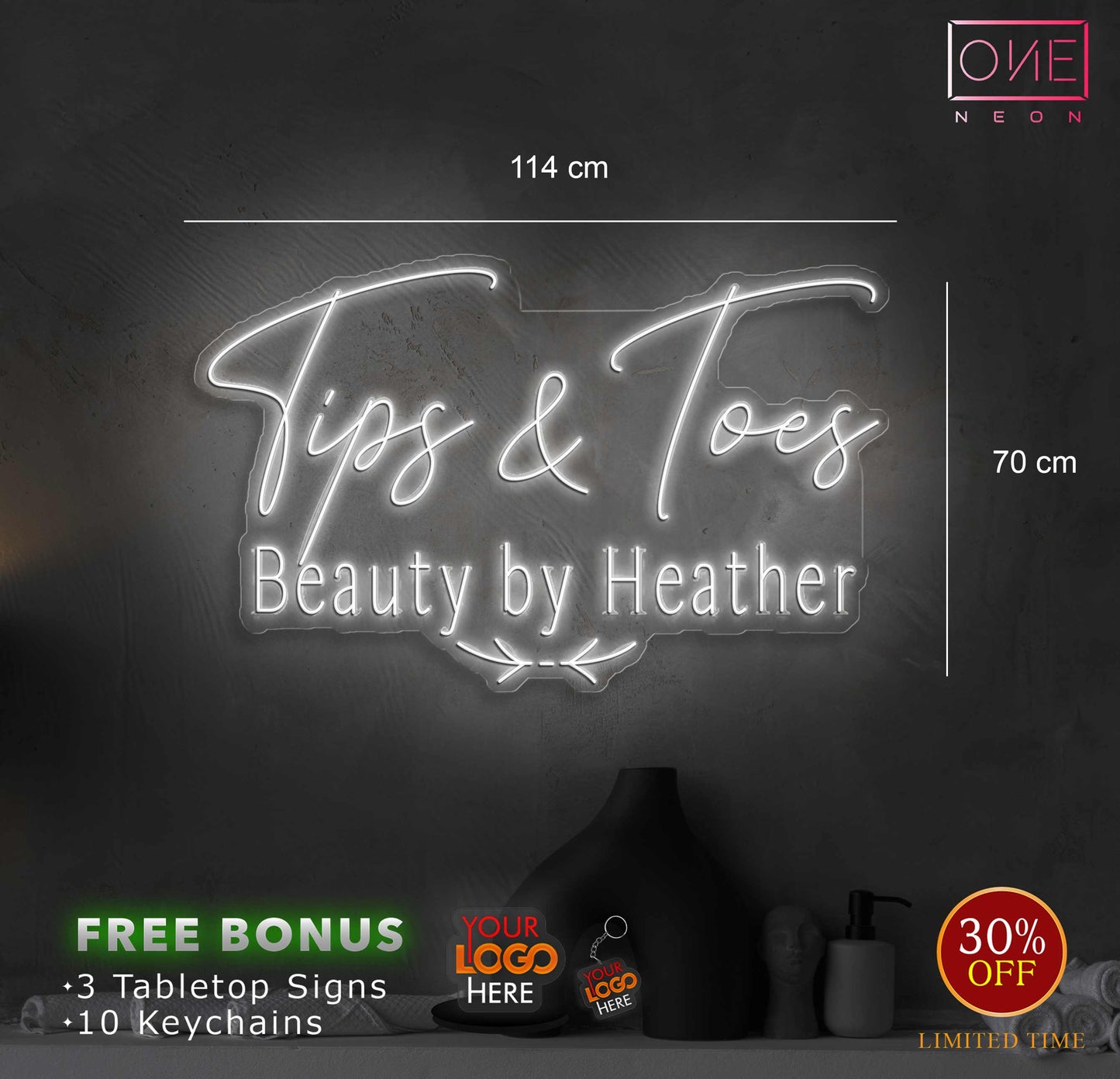TIPS AND TOES | LED Neon Sign (Changing colour sign)