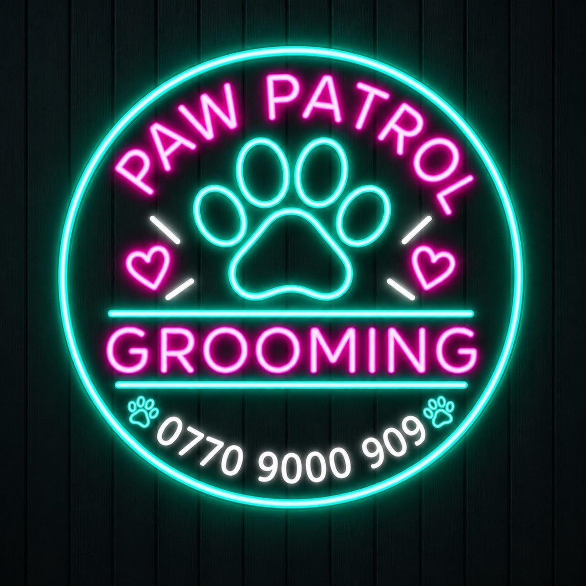 Paw Patrol Grooming  | LED Neon Sign